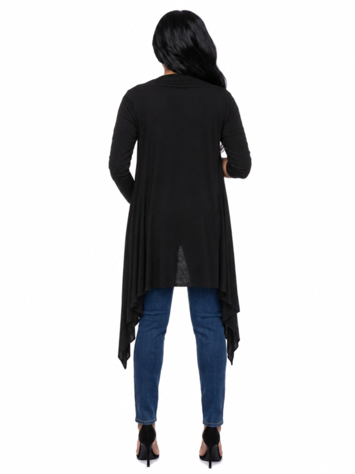 24seven Comfort Basic Maternity Extra Long Open Front Cascading Jacket