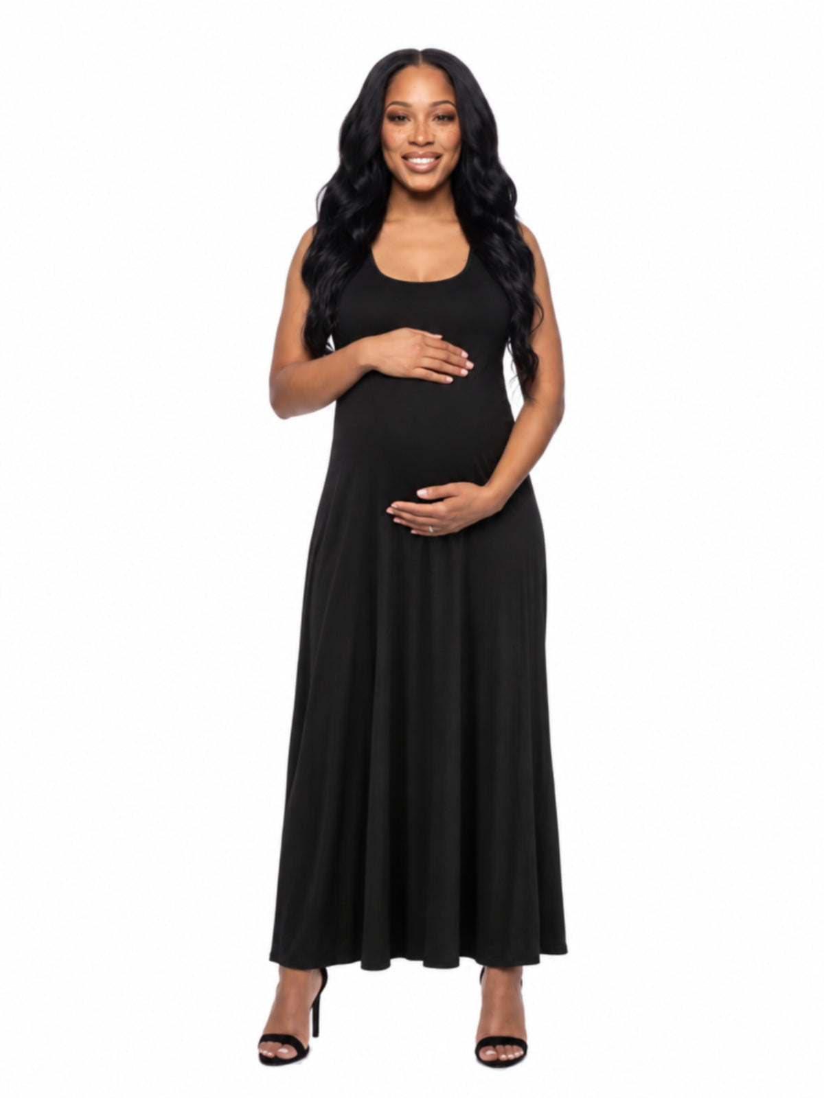24seven Comfort Essential Maternity Scoop Neck Sleeveless A Line Maxi Dress