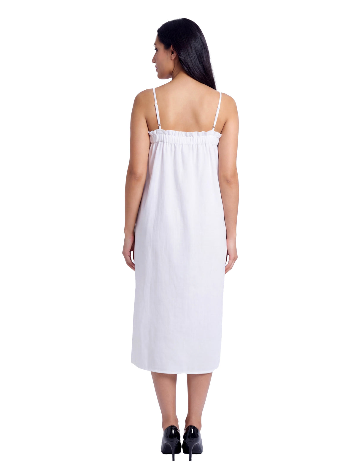 24seven Comfort Essential Maternity Spaghetti Strap Smocked Pocket A Line Maxi Dress