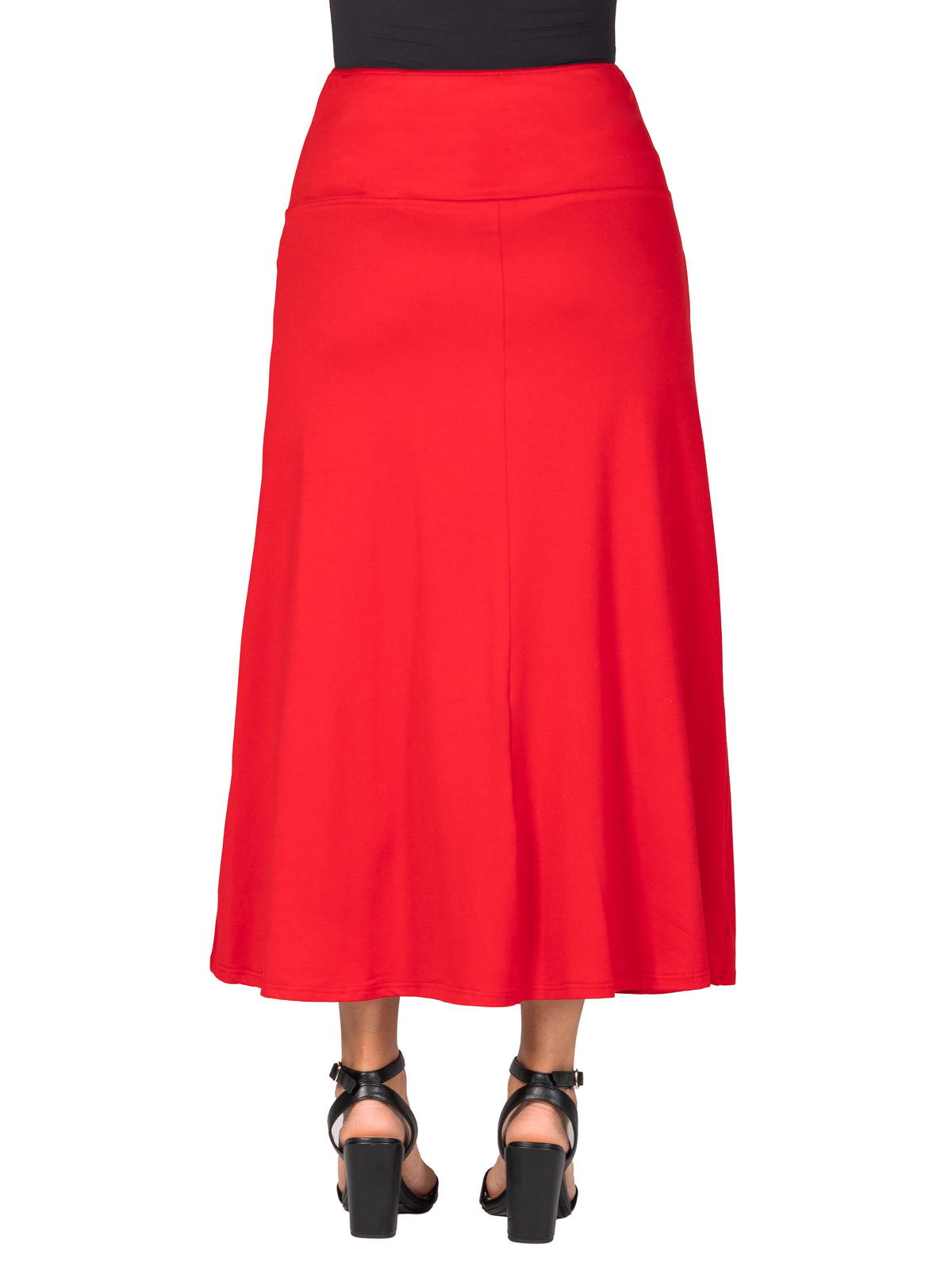 24seven Comfort Basic Maternity Elastic Waist Ankle Length A Line Maxi Skirt