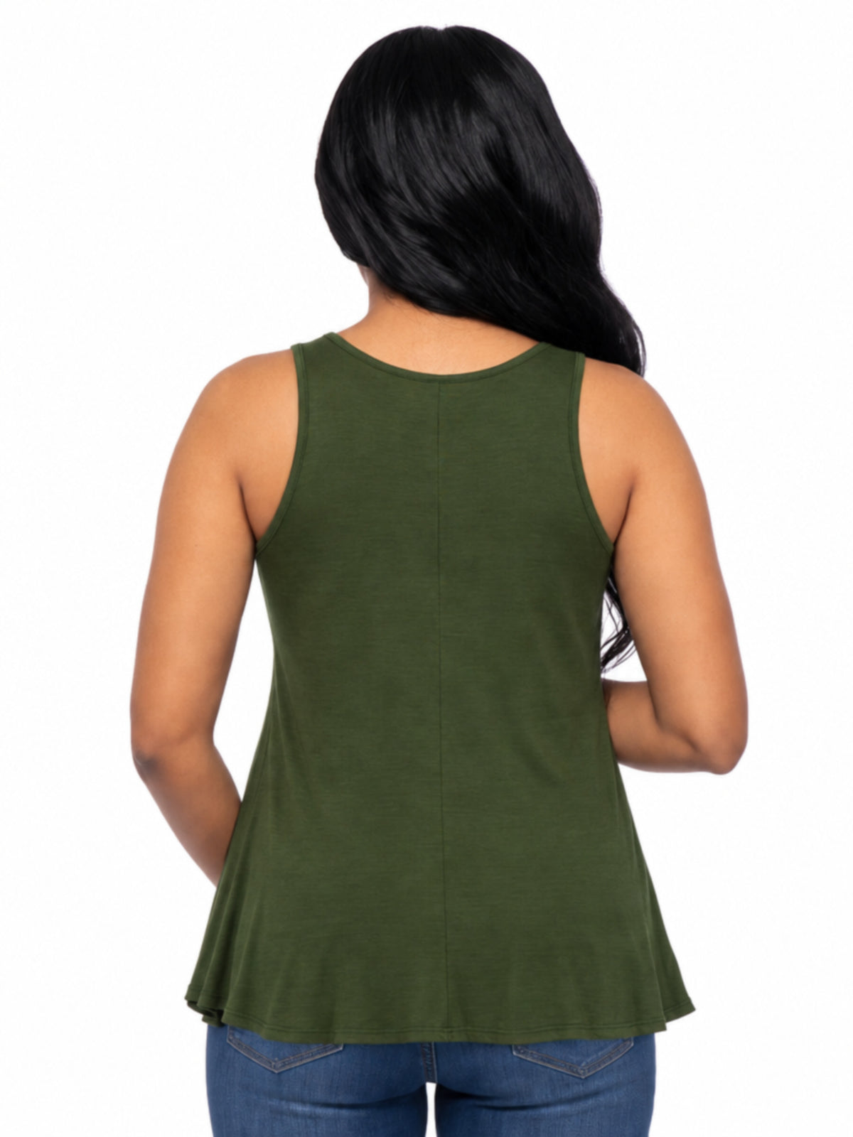 24seven Comfort Basic Maternity Scoop Neck Sleeveless Flared Tunic Tank Top