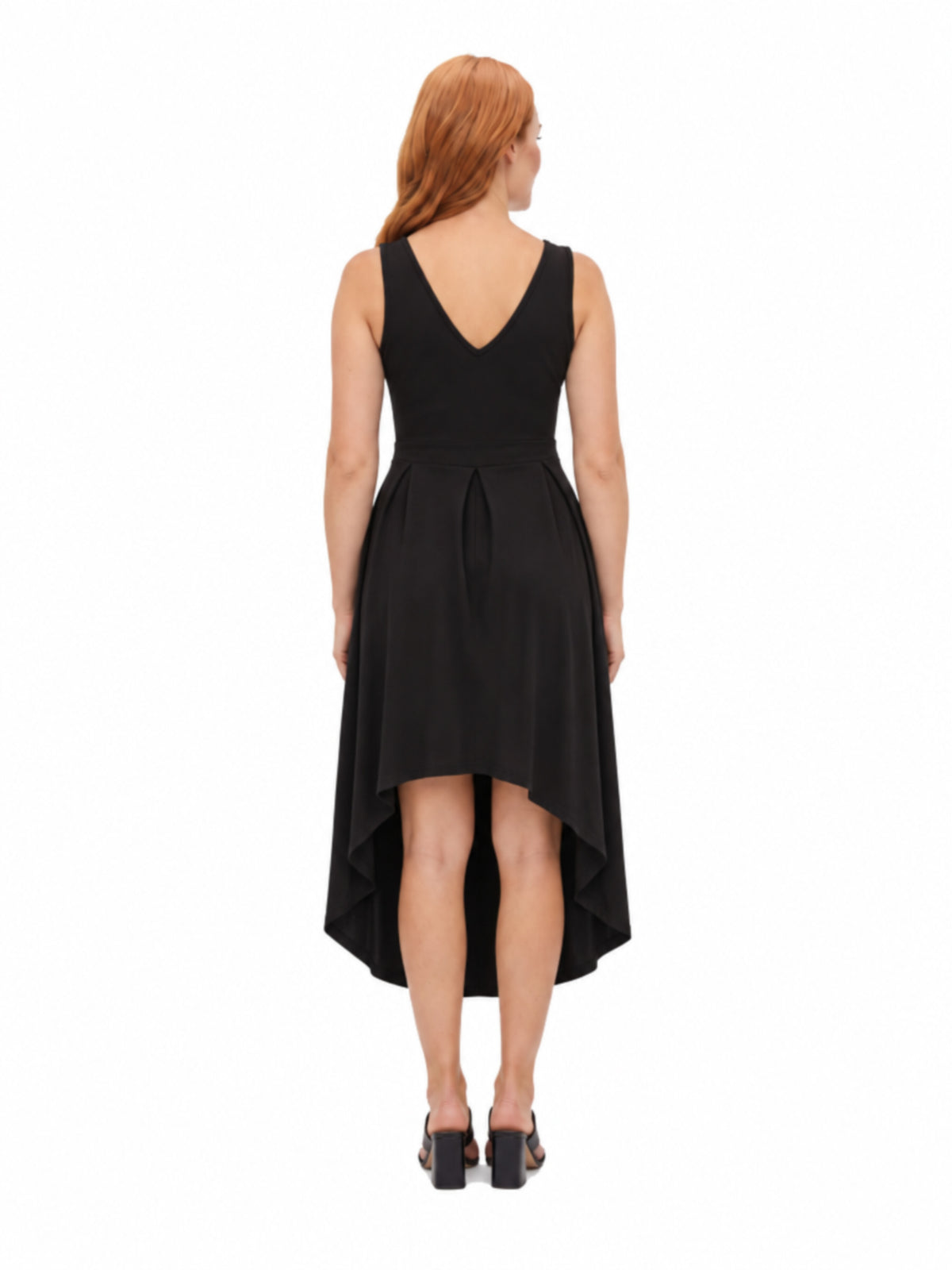 24seven Comfort Elevate Maternity Sleeveless Fit N Flare High Low Dress