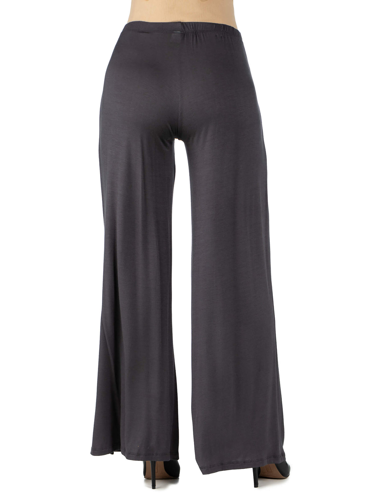 24seven Comfort Basic Maternity Elastic Waist Flared Leg Loose Fit Palazzo Pants
