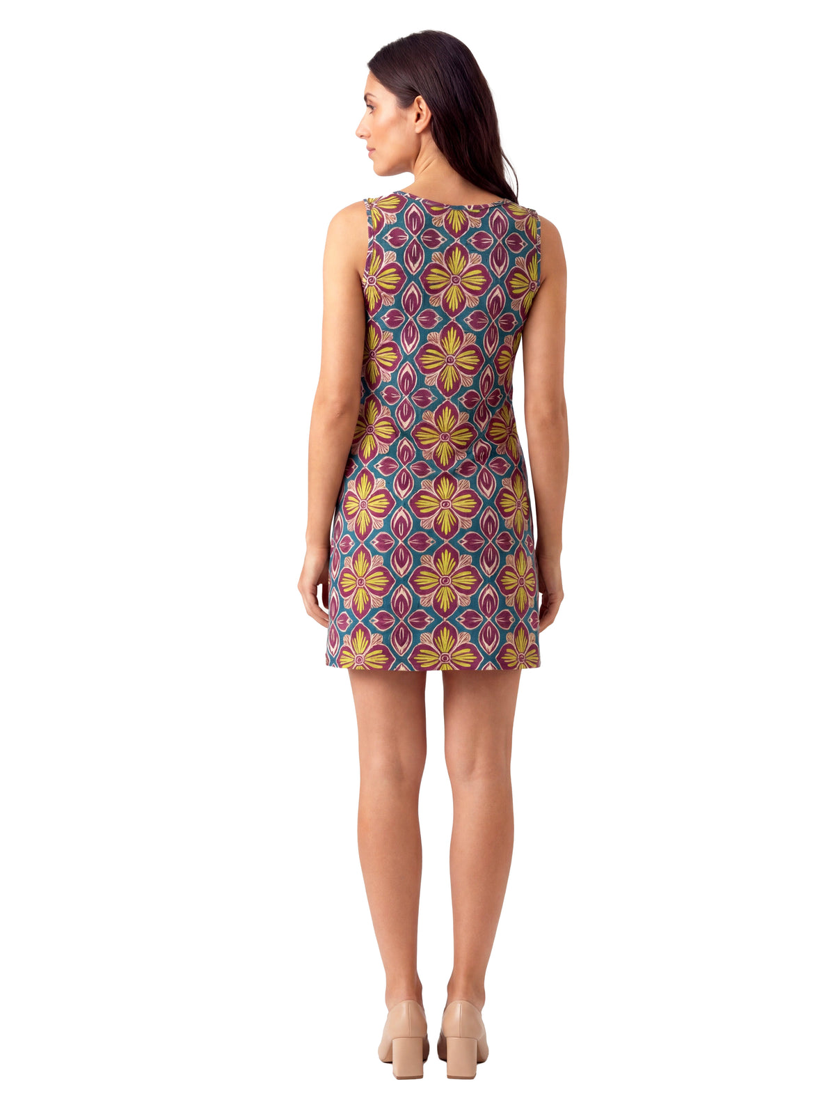 24seven Comfort Essential Maternity Floral Print Sleeveless Knee Length Shift Dress