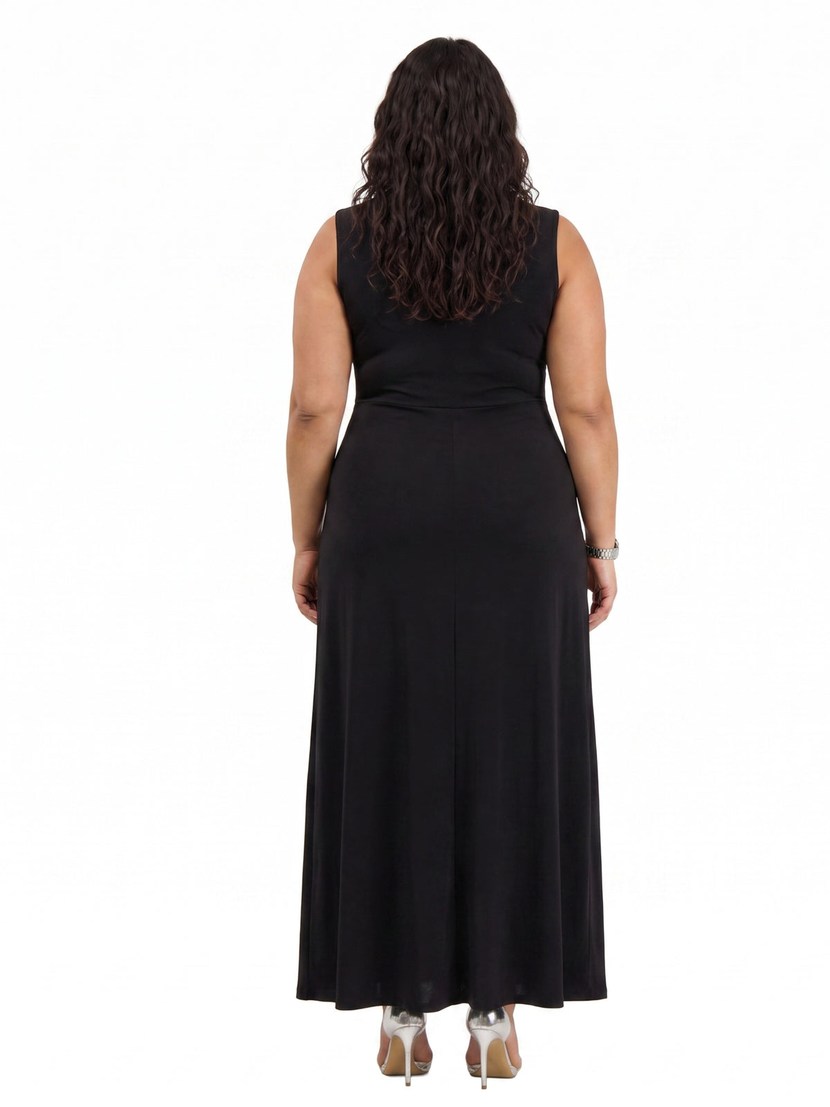 24seven Comfort Elevate Curvy Sleeveless V-Neck Wrap Maxi Dress