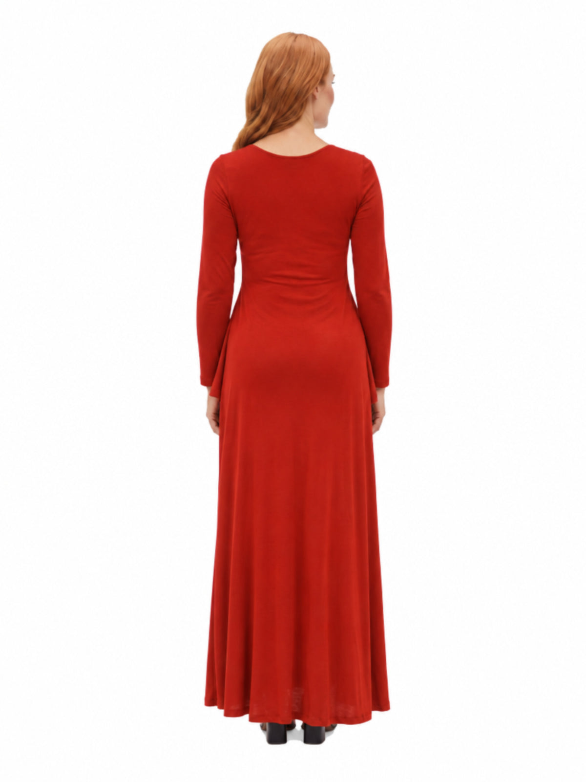 24seven Comfort Essential Maternity Scoop Neck Long Sleeve Maxi A Line Dress