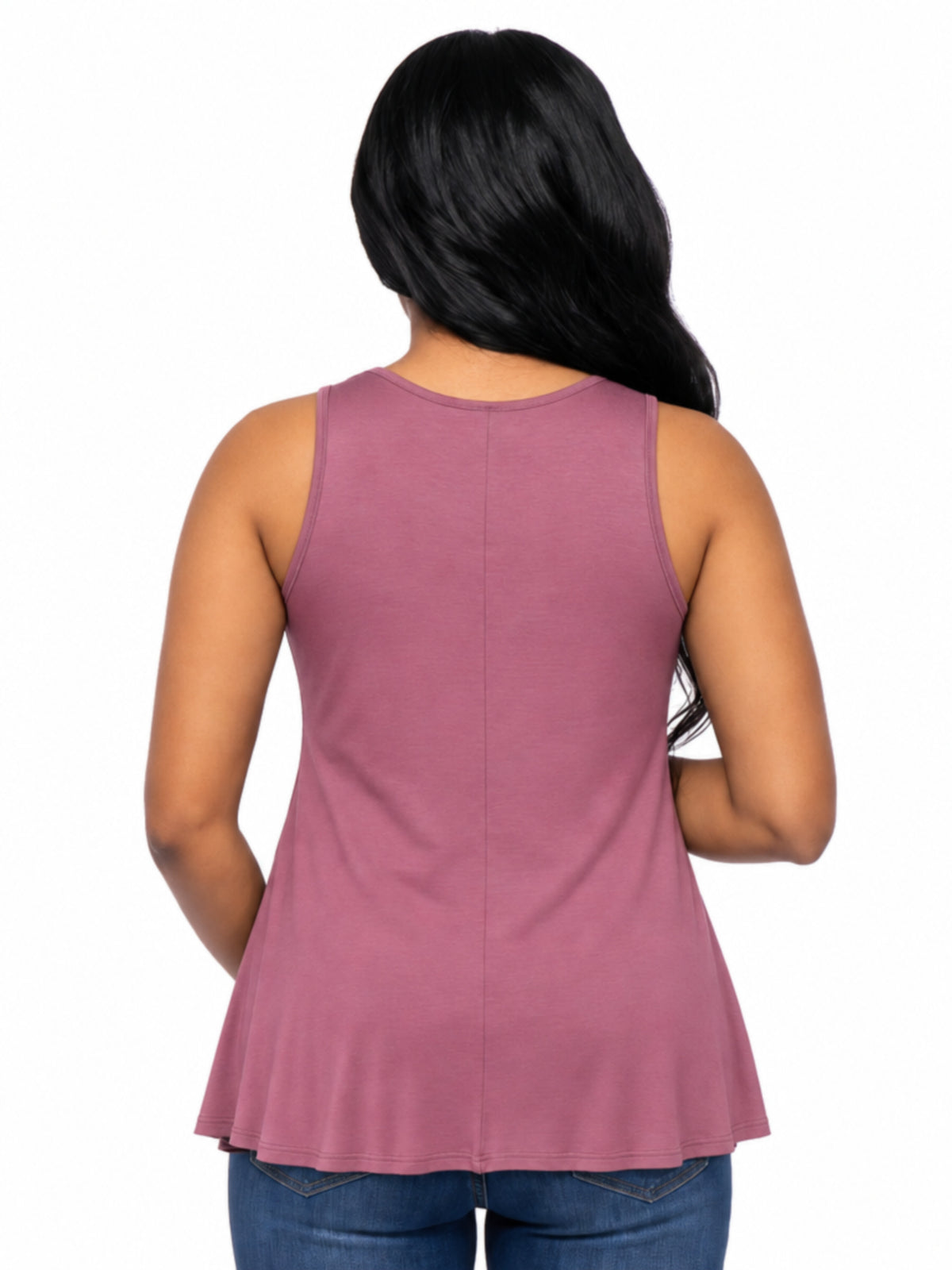 24seven Comfort Basic Maternity Scoop Neck Sleeveless Flared Tunic Tank Top