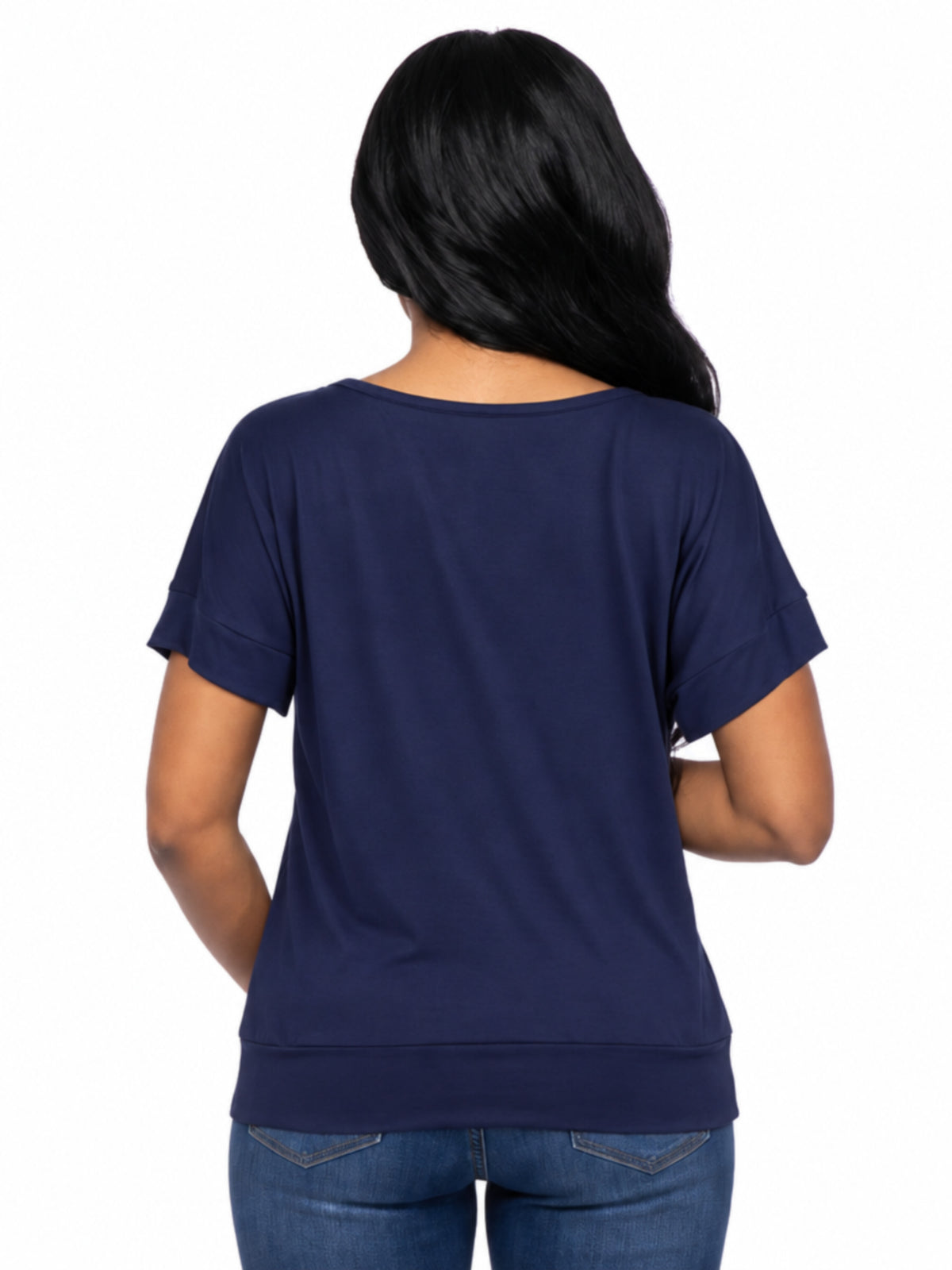 24seven Comfort Basic Maternity Wide Boat Neck Loose Fit Dolman Sleeve Top