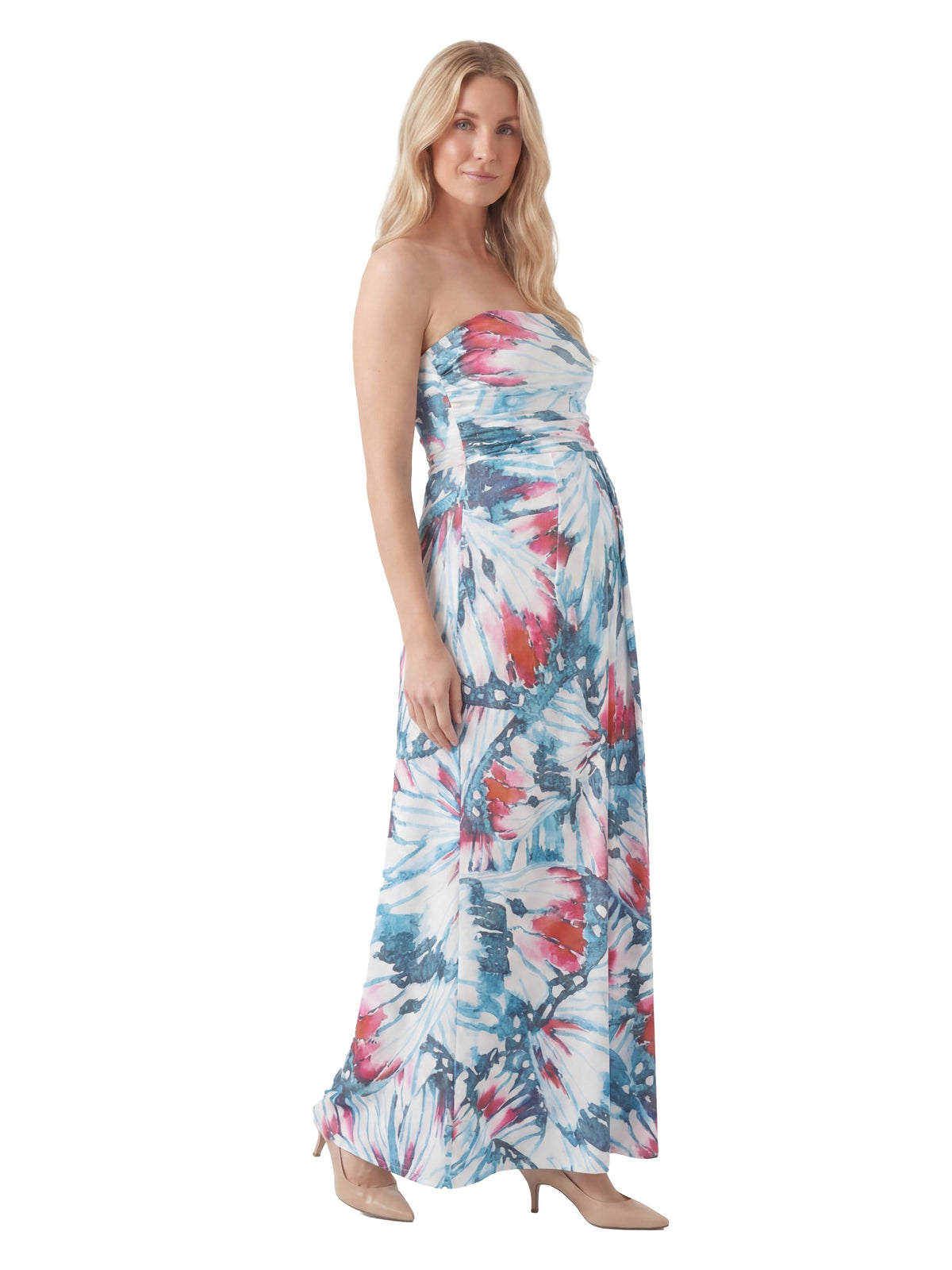 24seven Comfort Essential Maternity Butterfly A Line Strapless Pocket Maxi Dress