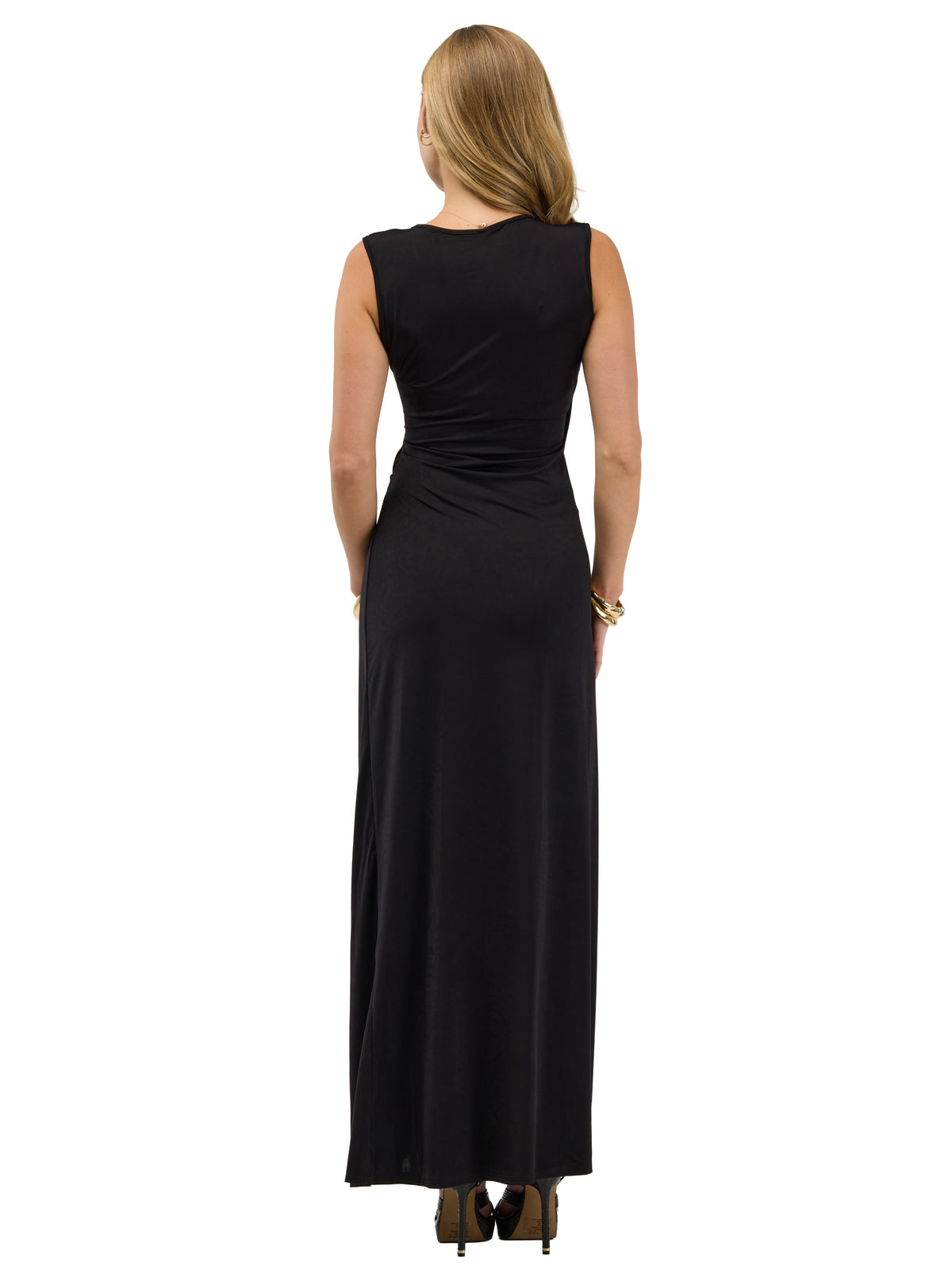 24seven Comfort Elevate Womens Sleeveless V-Neck Wrap Maxi Dress