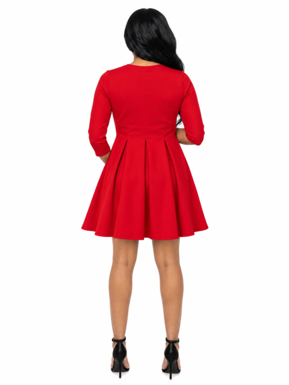 24seven Comfort Essential Maternity Boat Neck Long Sleeve Knee Length Fit N Flare Pocket Dress