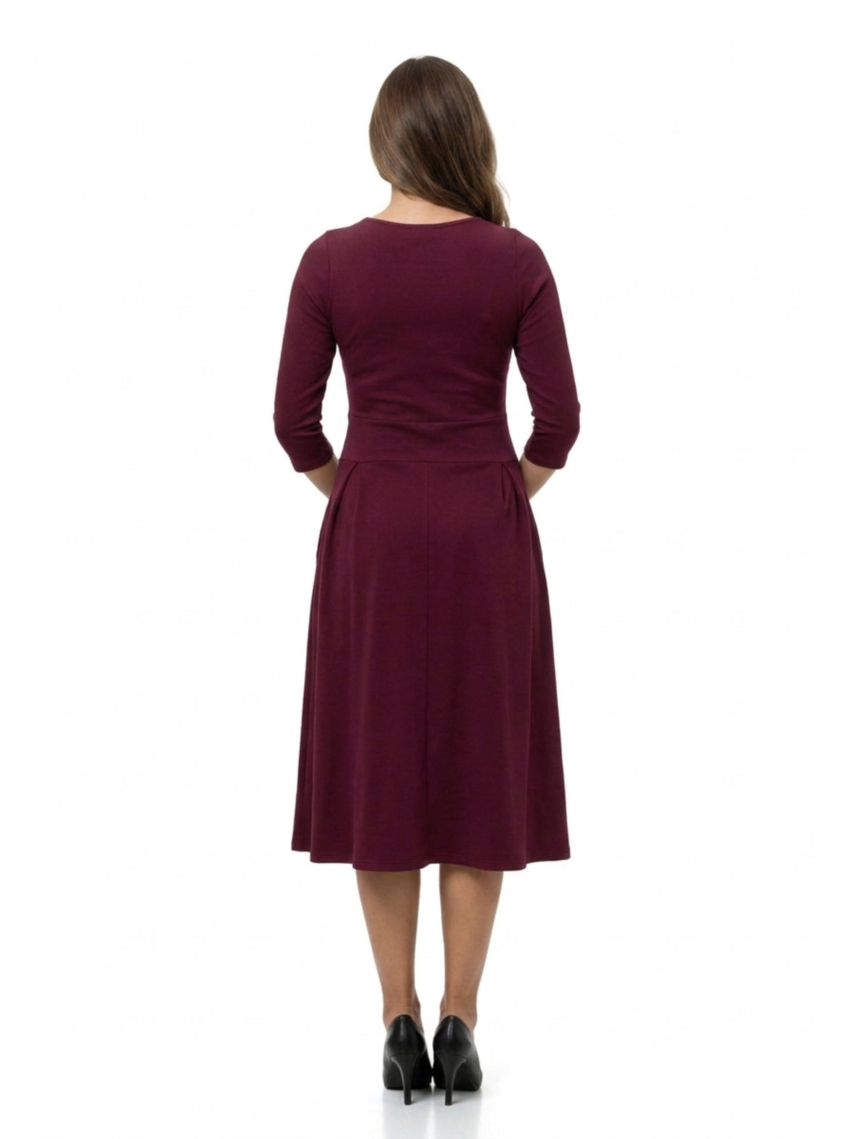 24seven Comfort Essential Maternity Elegant Three-Quarter Sleeve Dress