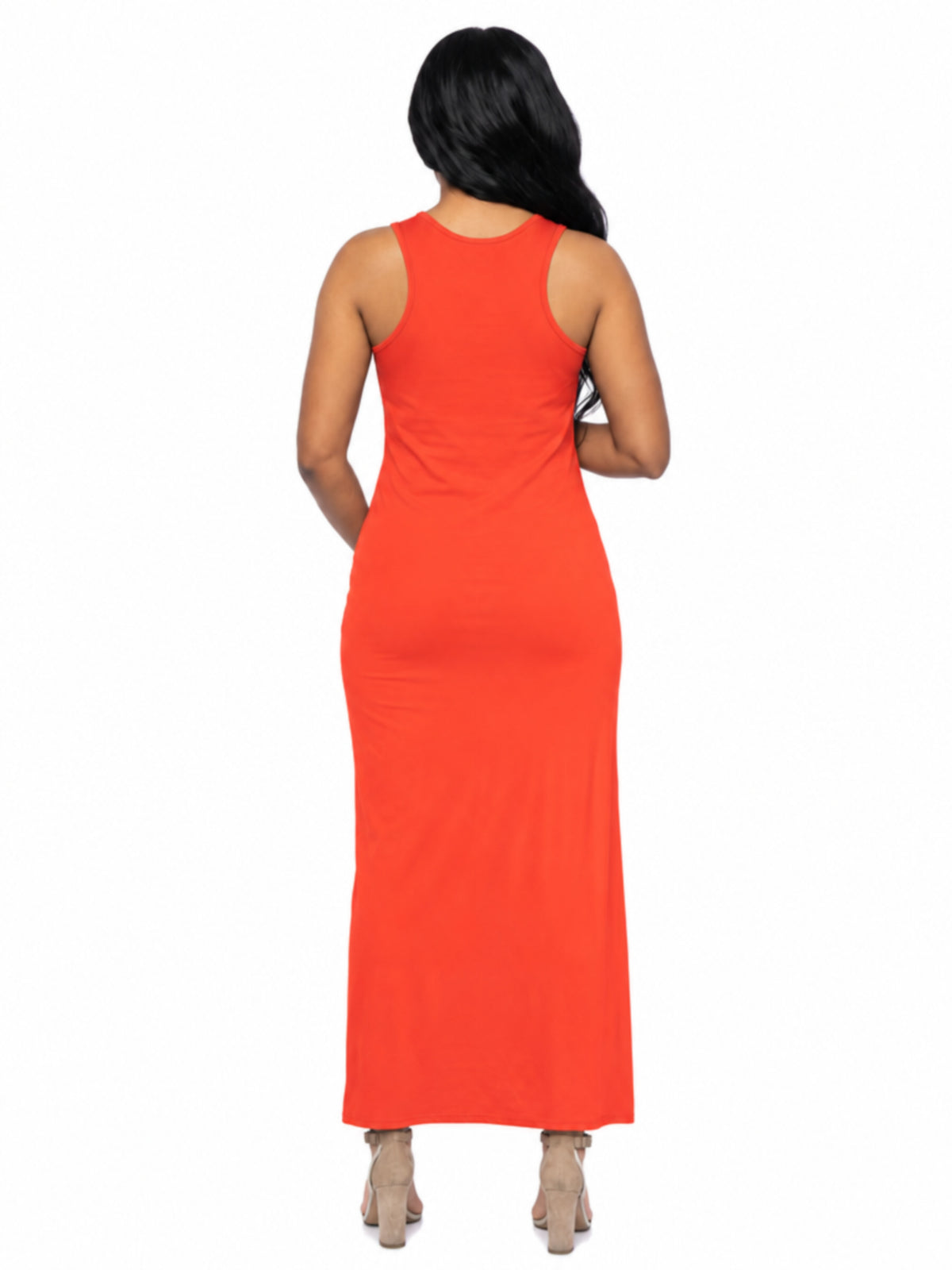24seven Comfort Essential Maternity Scoop Neck Sleeveless Racerback Maxi Dress