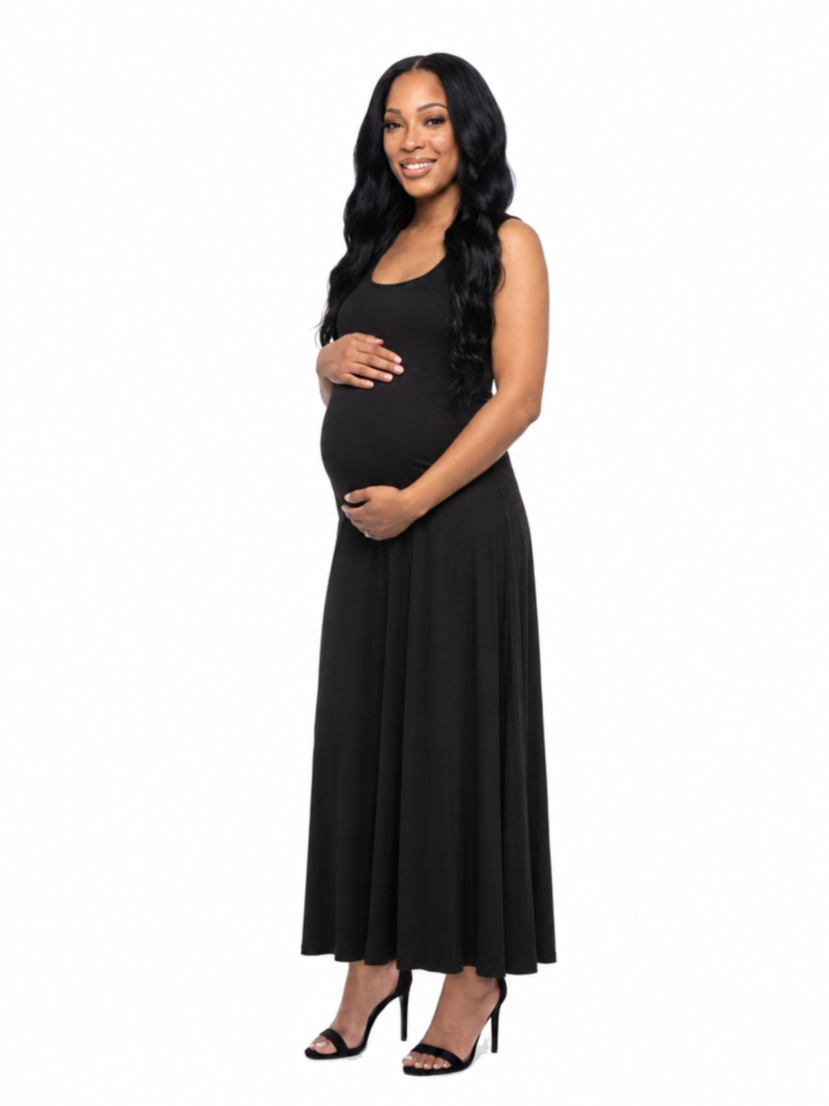 24seven Comfort Essential Maternity Scoop Neck Sleeveless A Line Maxi Dress