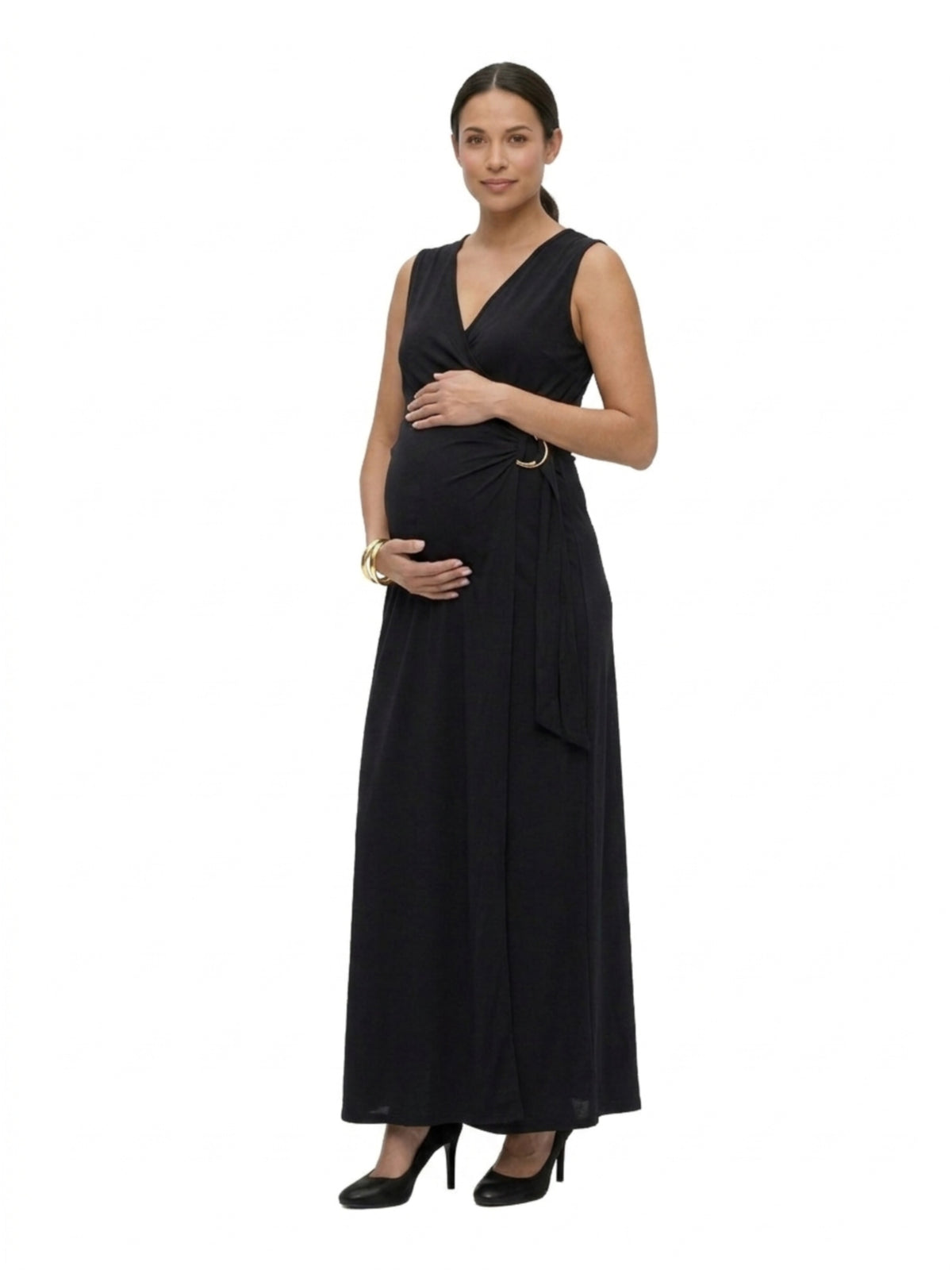 24seven Comfort Elevate Maternity V-Neck Wrap Maxi Dress