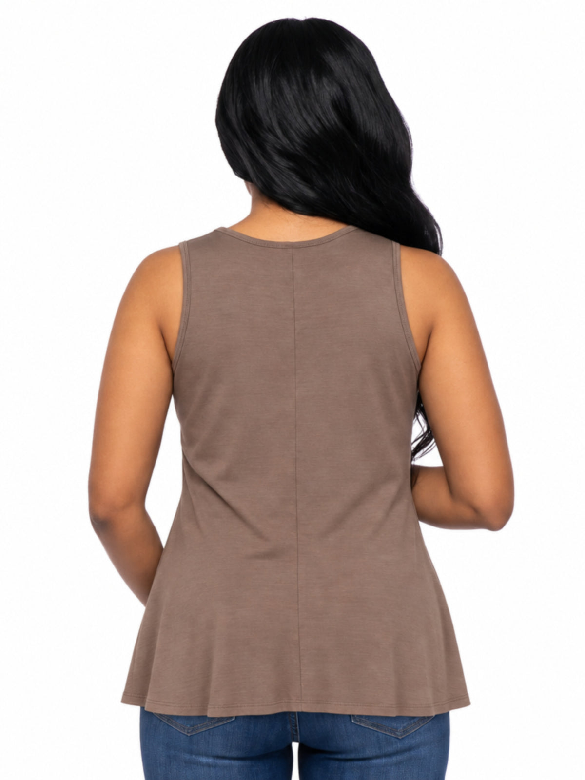 24seven Comfort Basic Maternity Scoop Neck Sleeveless Flared Tunic Tank Top