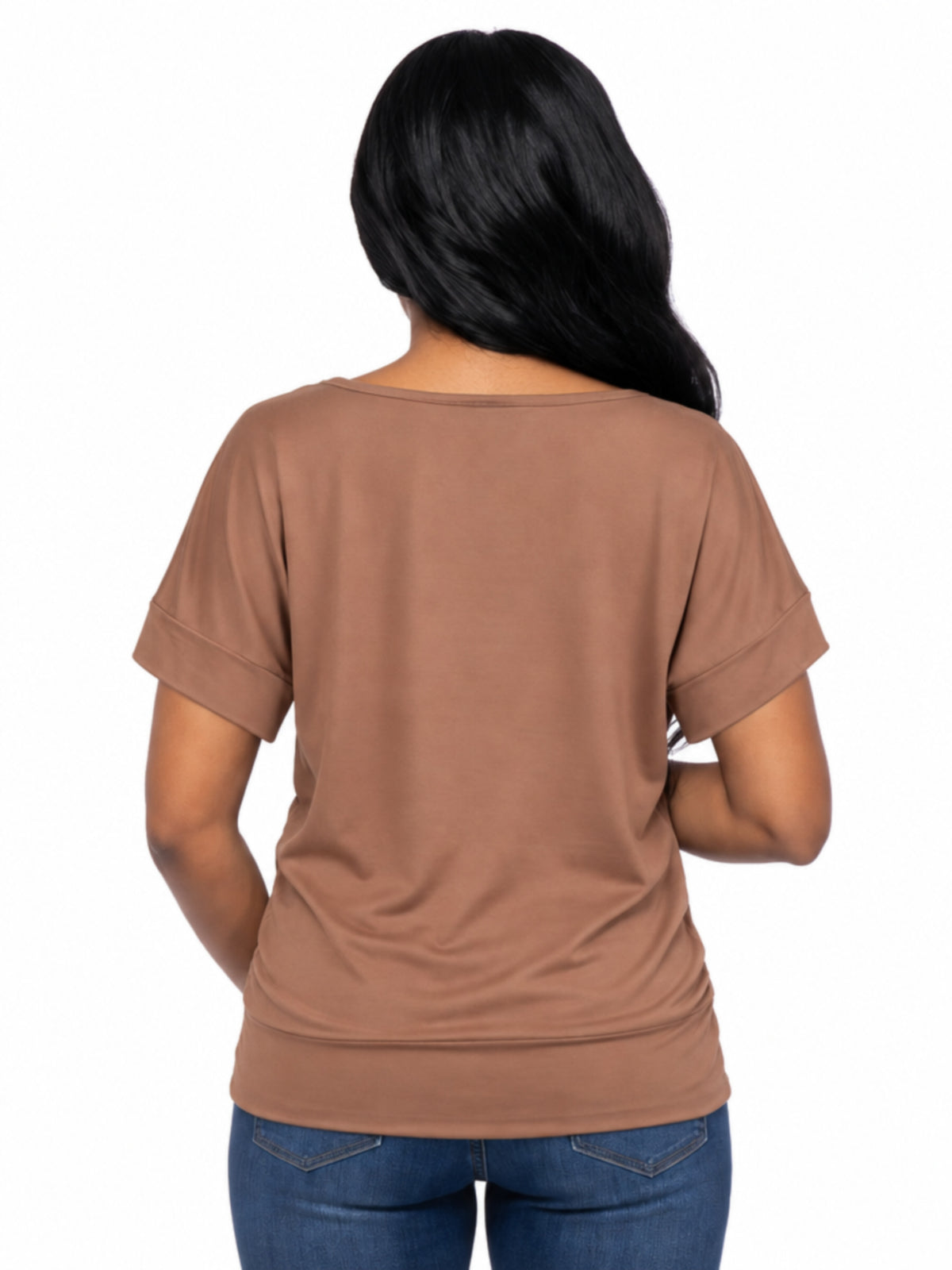 24seven Comfort Basic Maternity Wide Boat Neck Loose Fit Dolman Sleeve Top