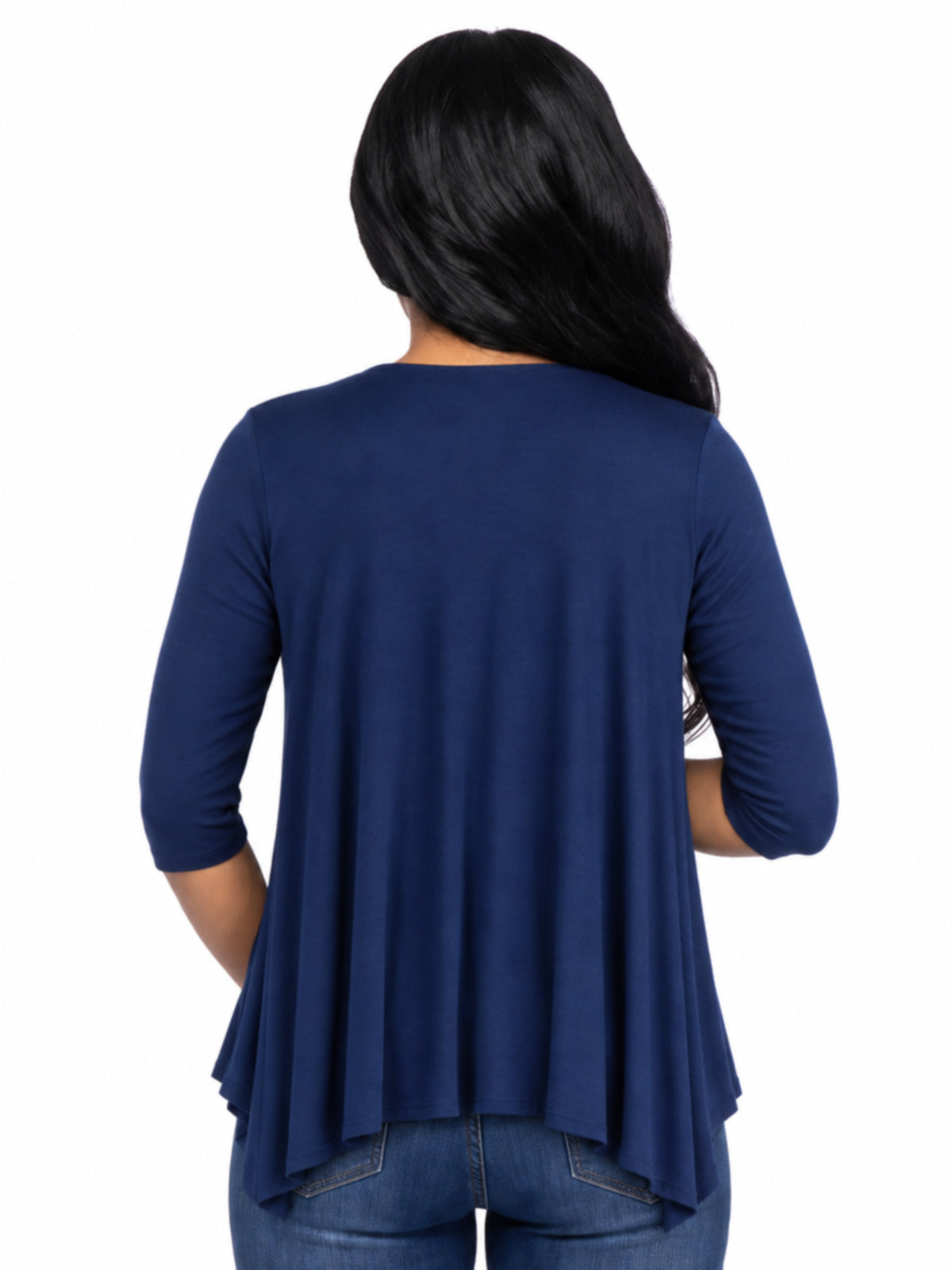24seven Comfort Basic Maternity Elbow Sleeve Open Front Cascading Shape Jacket