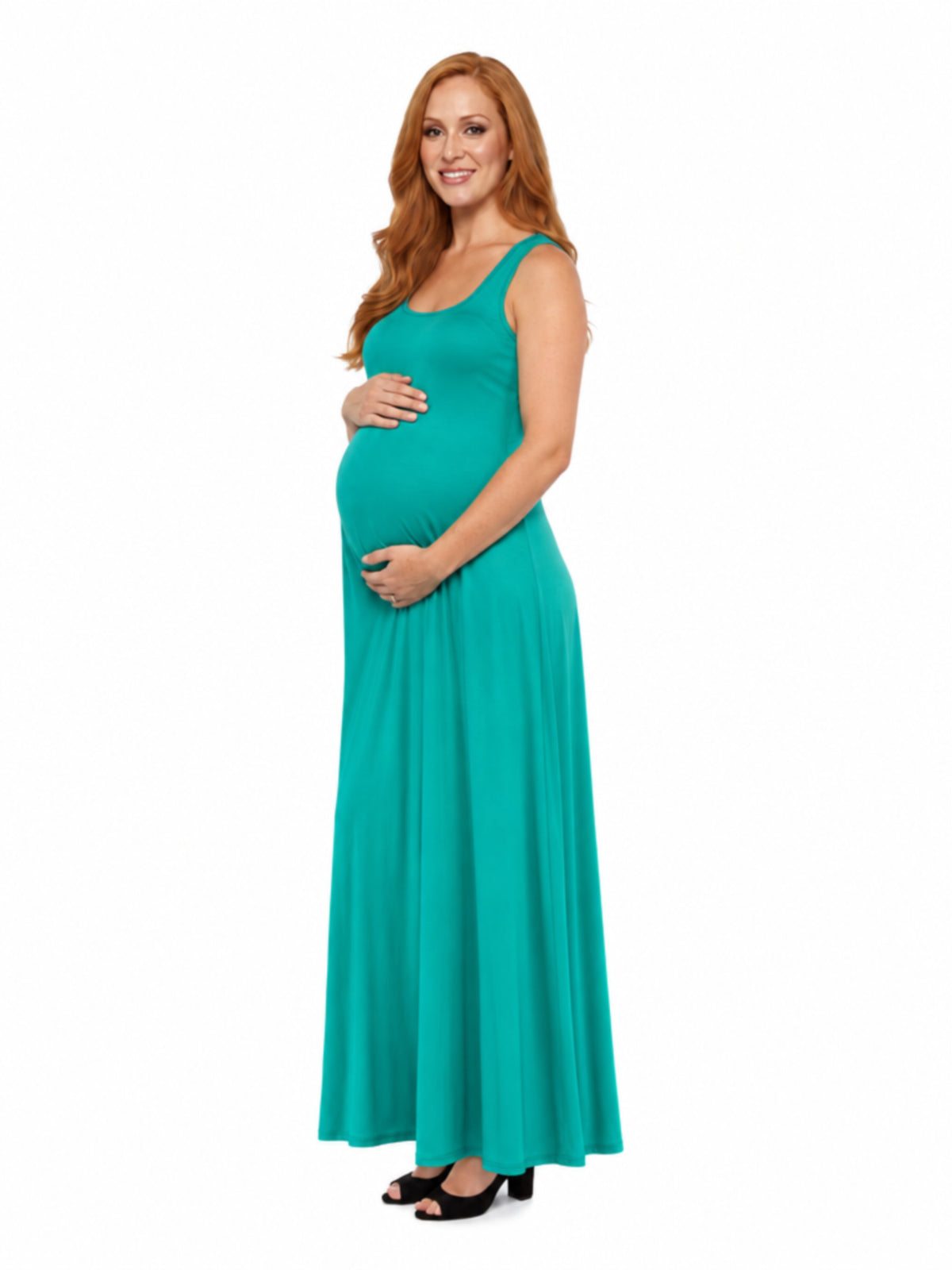 24seven Comfort Essential Maternity Scoop Neck Sleeveless A Line Maxi Dress