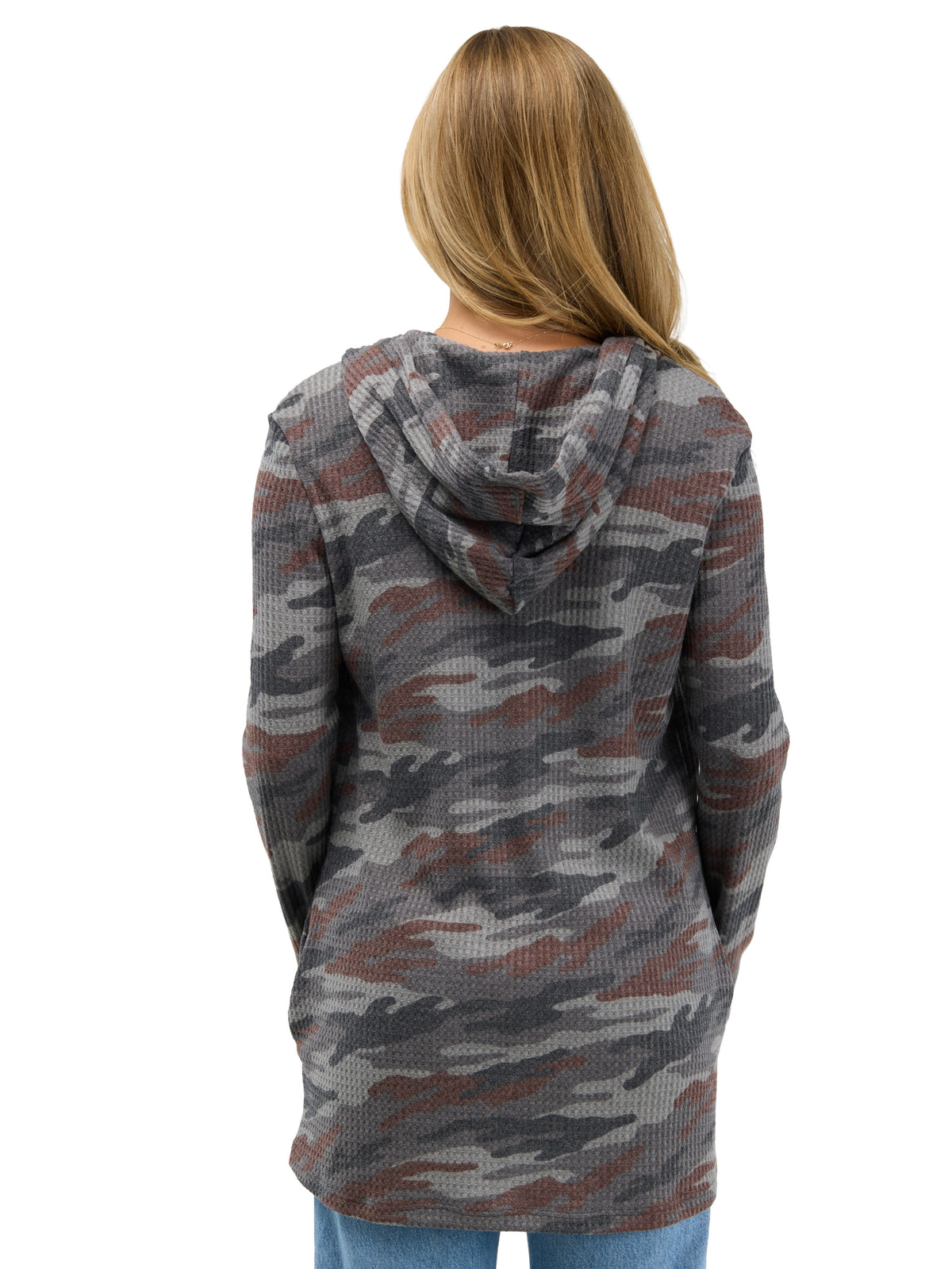 24seven Comfort Essential Womens Hooded Open Front Cardigan Jacket