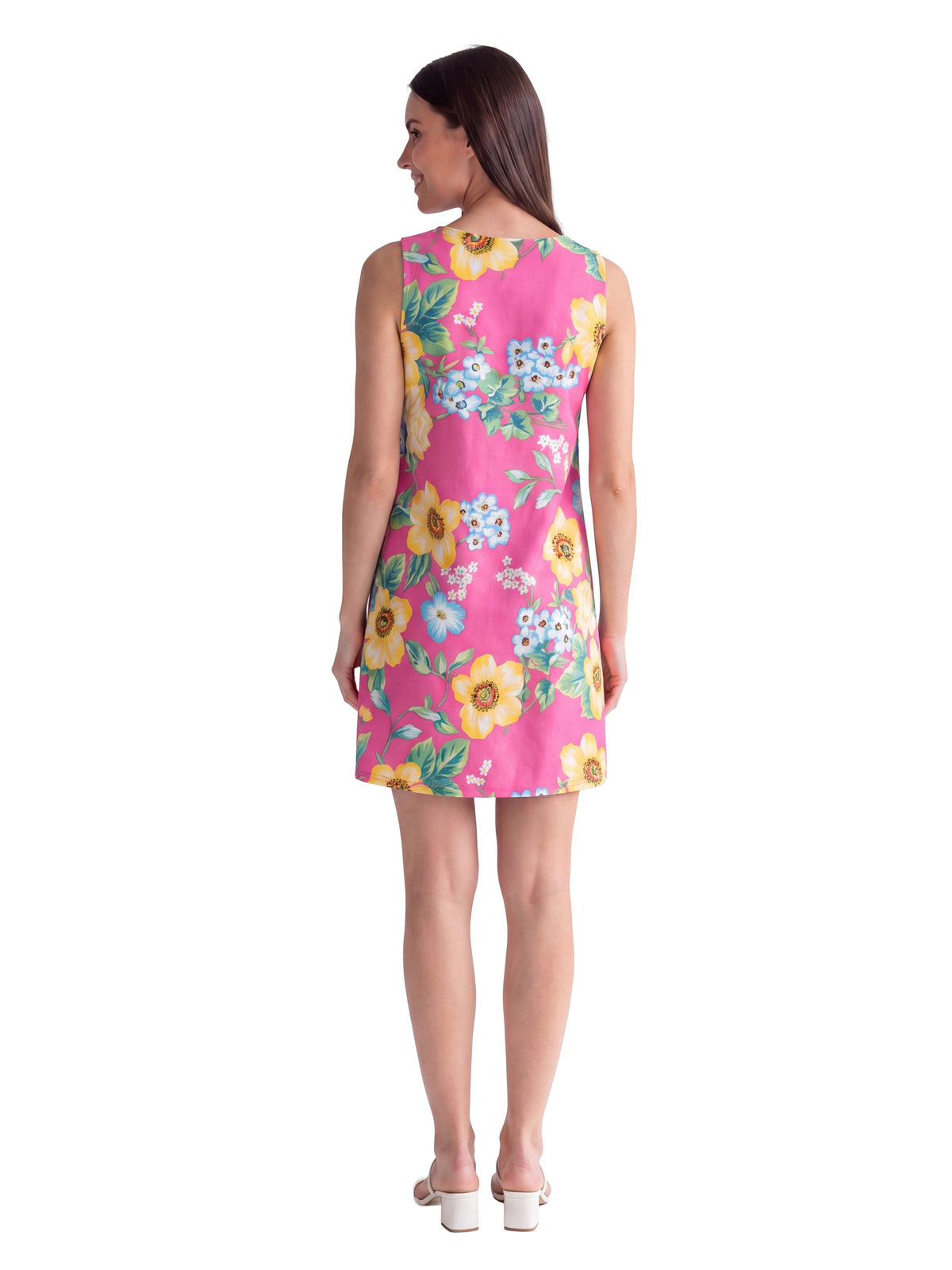 24seven Comfort Essential Maternity Pink Floral Round Neck Sleeveless A Line Mini Shift Dress