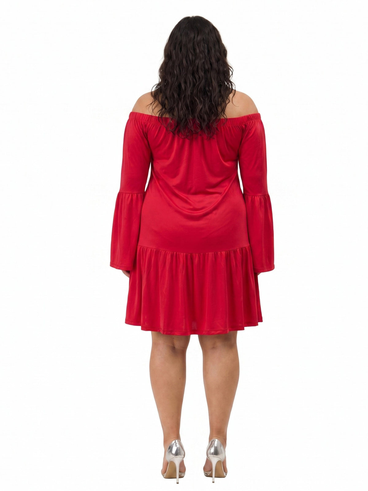 24seven Comfort Elevate Curvy Off the Shoulder Bell Sleeve Mini Dress