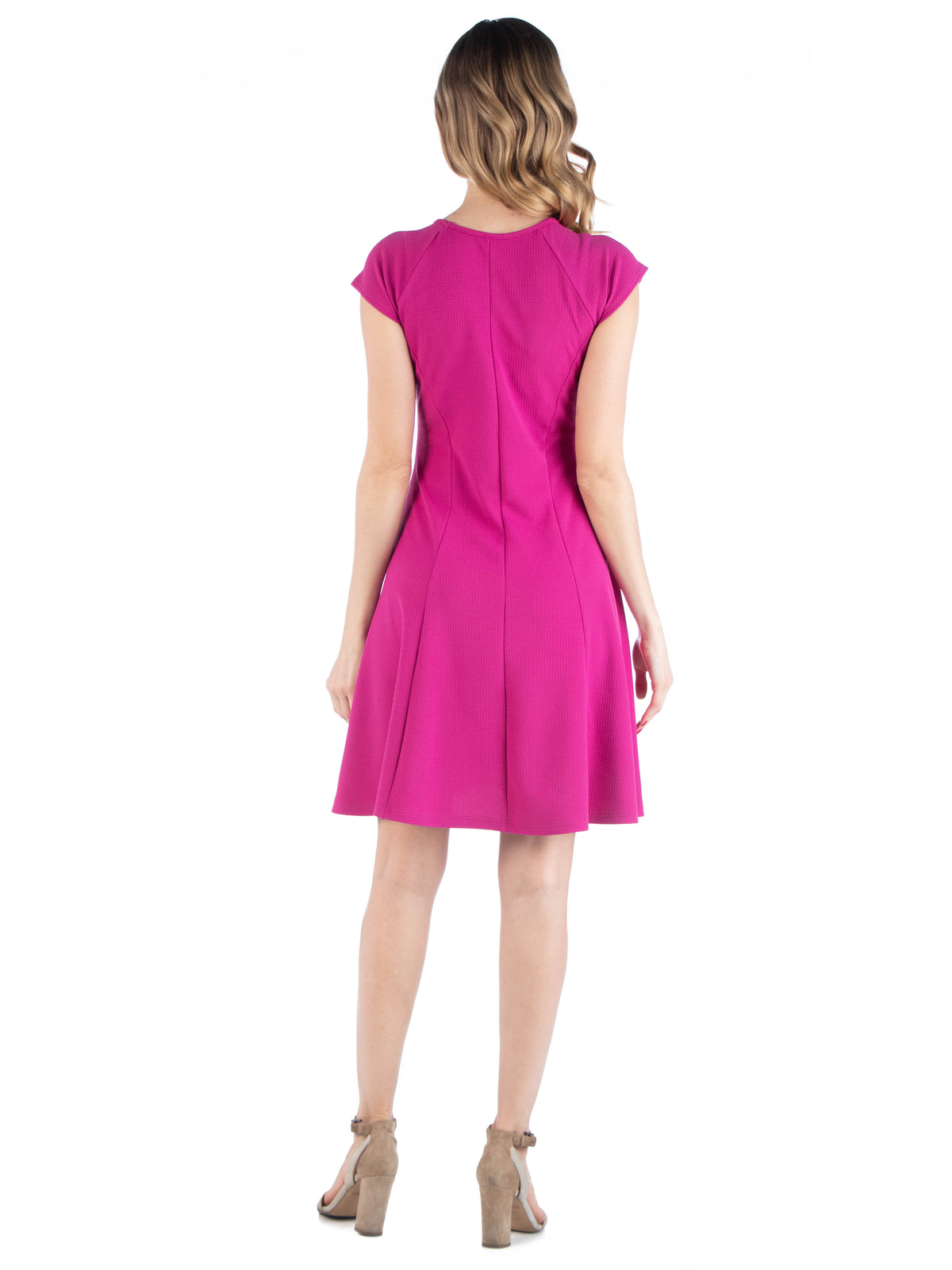 24seven Comfort Essential Maternity Scoop Neck Keyhole Detail Cap Sleeve Soft Flare Mini Dress