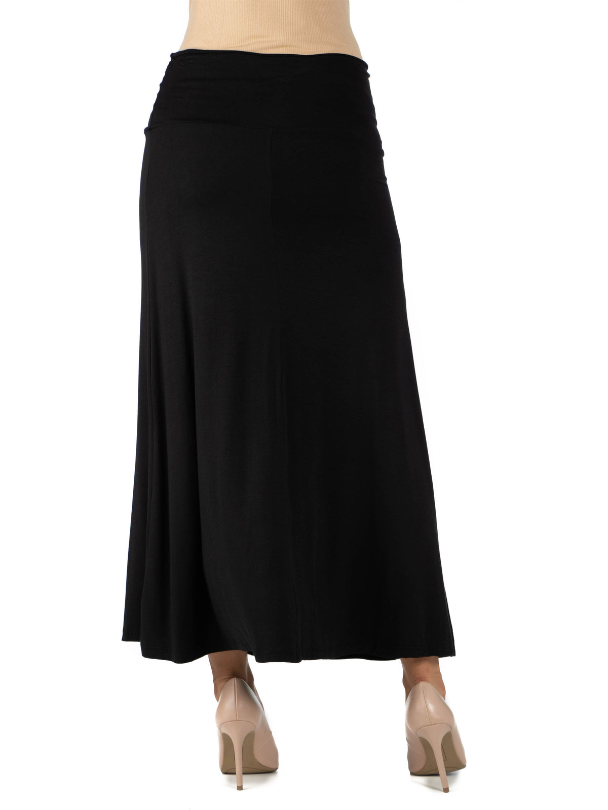24seven Comfort Basic Maternity Elastic Waist Ankle Length A Line Maxi Skirt