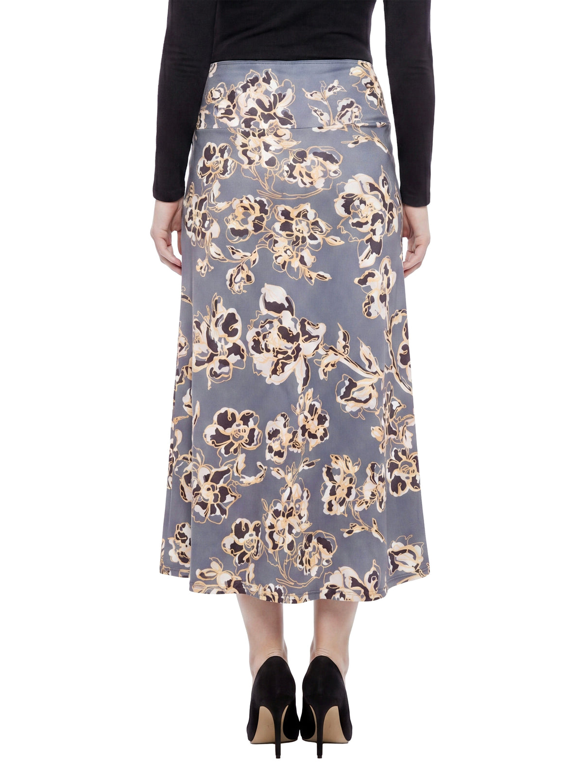 24seven Comfort Essential Maternity Floral Elastic Waist A Line Maxi Skirt