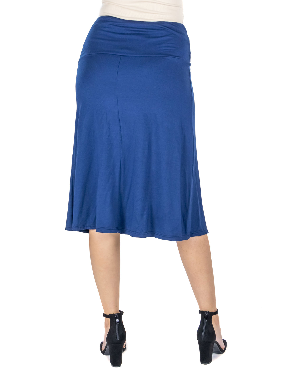 24seven Comfort Basic Maternity Elastic Waist Knee Length A Line Skirt