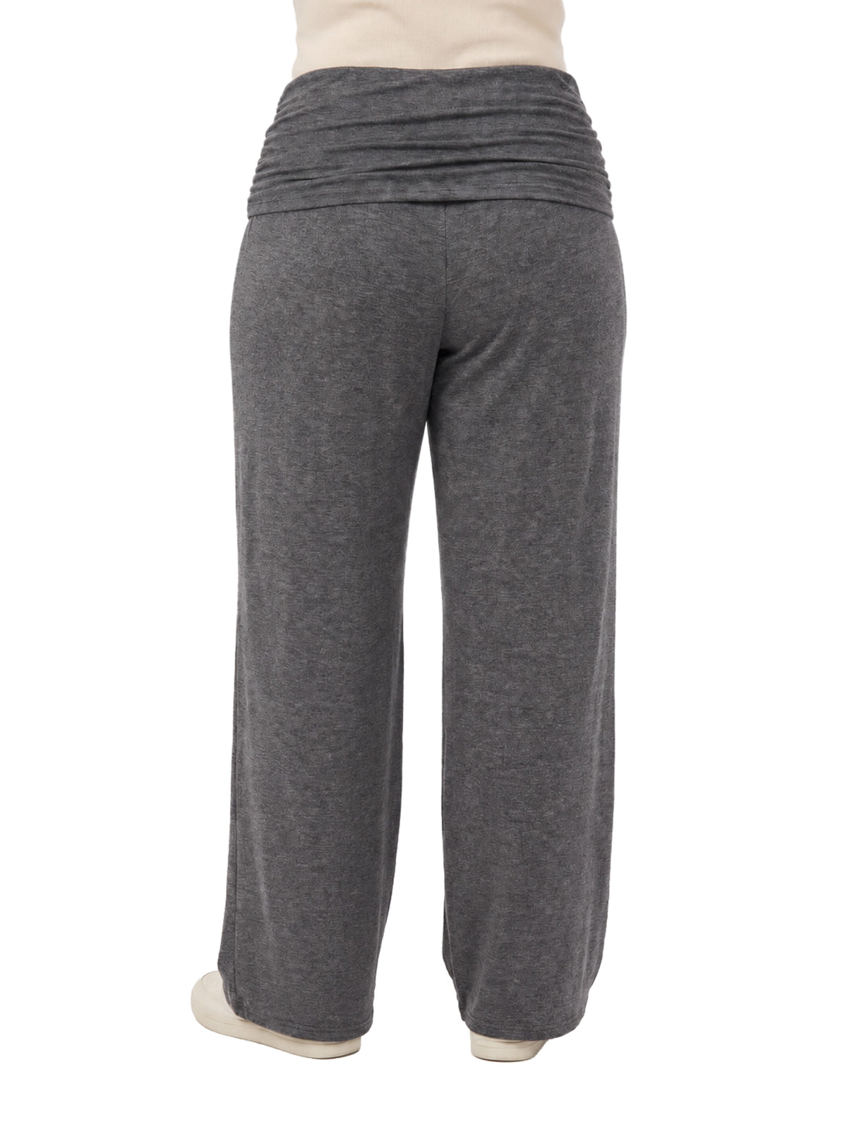 24seven Comfort Basic Curvy Soft Stretch Ruched Waist Wide Leg Pants