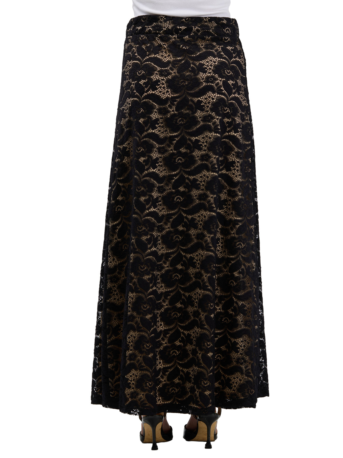 24seven Comfort Elevate Womens Elegant Lace Elastic Waist Maxi Skirt