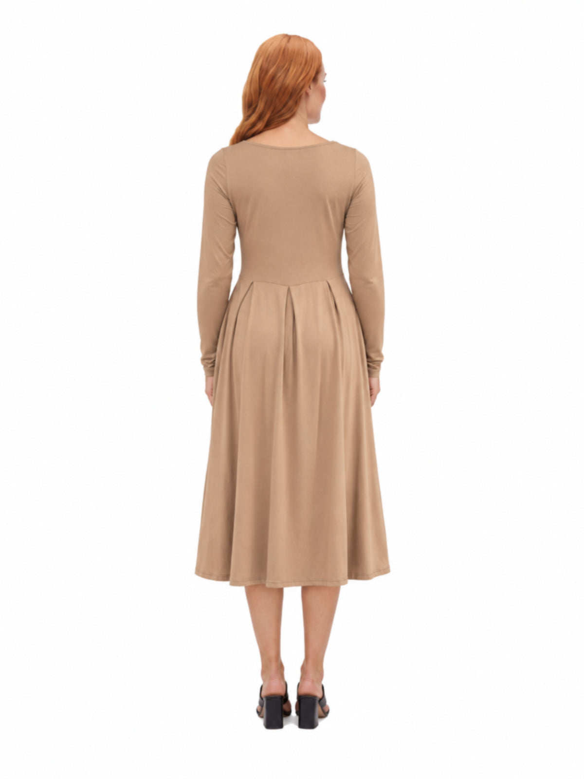 24seven Comfort Essential Maternity Midi Length Fit N Flare Pocket Dress