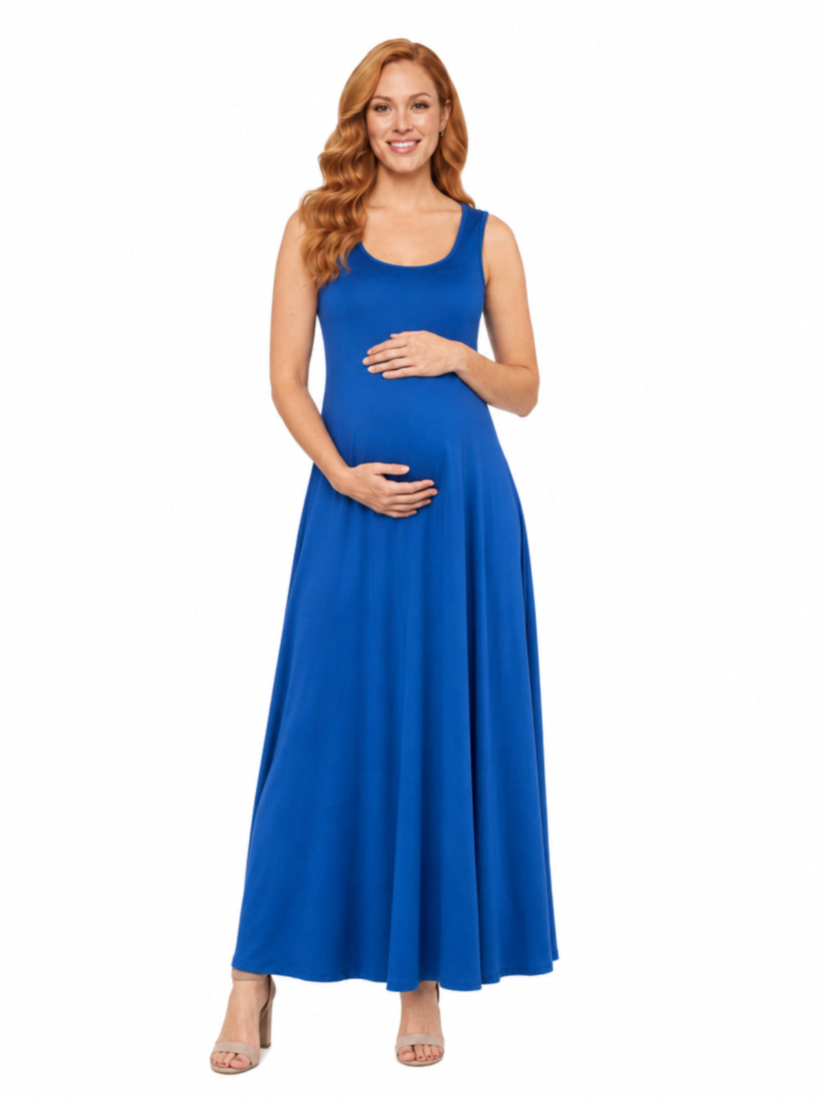 24seven Comfort Essential Maternity Scoop Neck Sleeveless A Line Maxi Dress