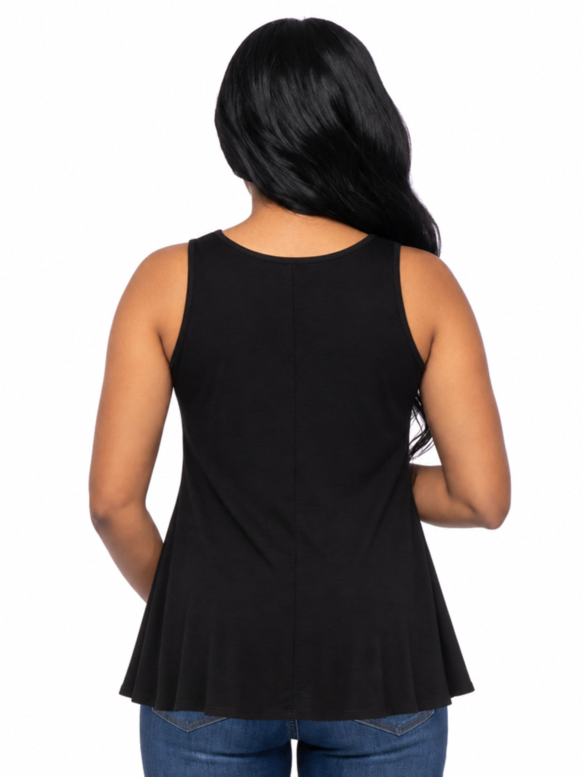 24seven Comfort Basic Maternity Scoop Neck Sleeveless Flared Tunic Tank Top