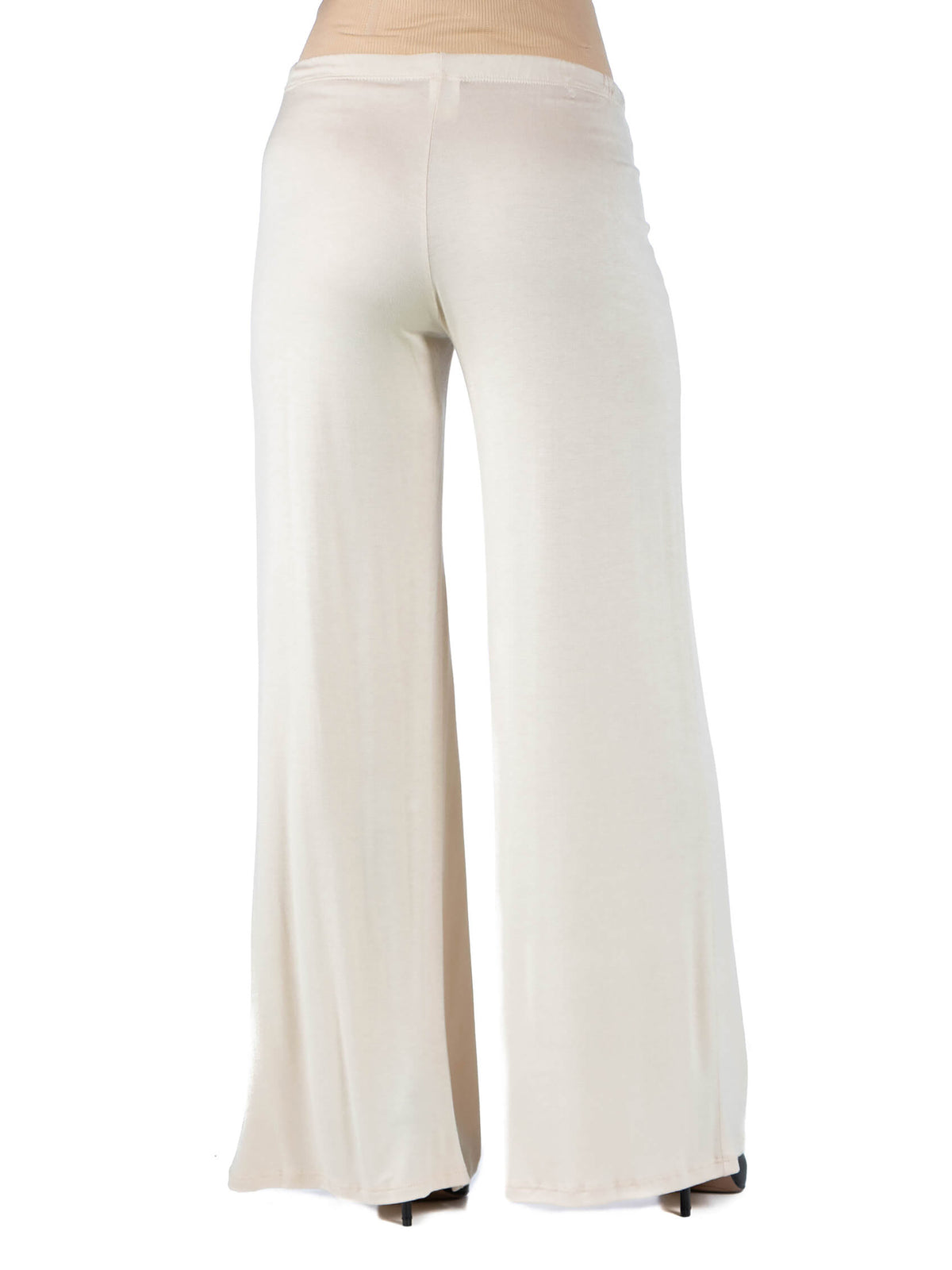 24seven Comfort Basic Maternity Elastic Waist Flared Leg Loose Fit Palazzo Pants