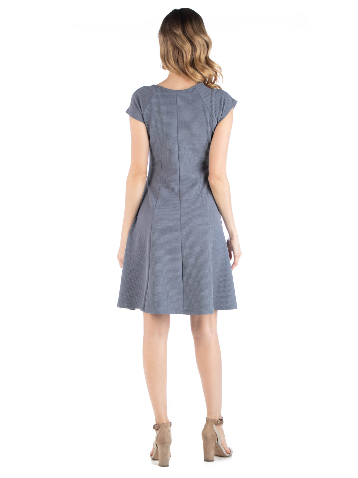 24seven Comfort Essential Maternity Scoop Neck Keyhole Detail Cap Sleeve Soft Flare Mini Dress