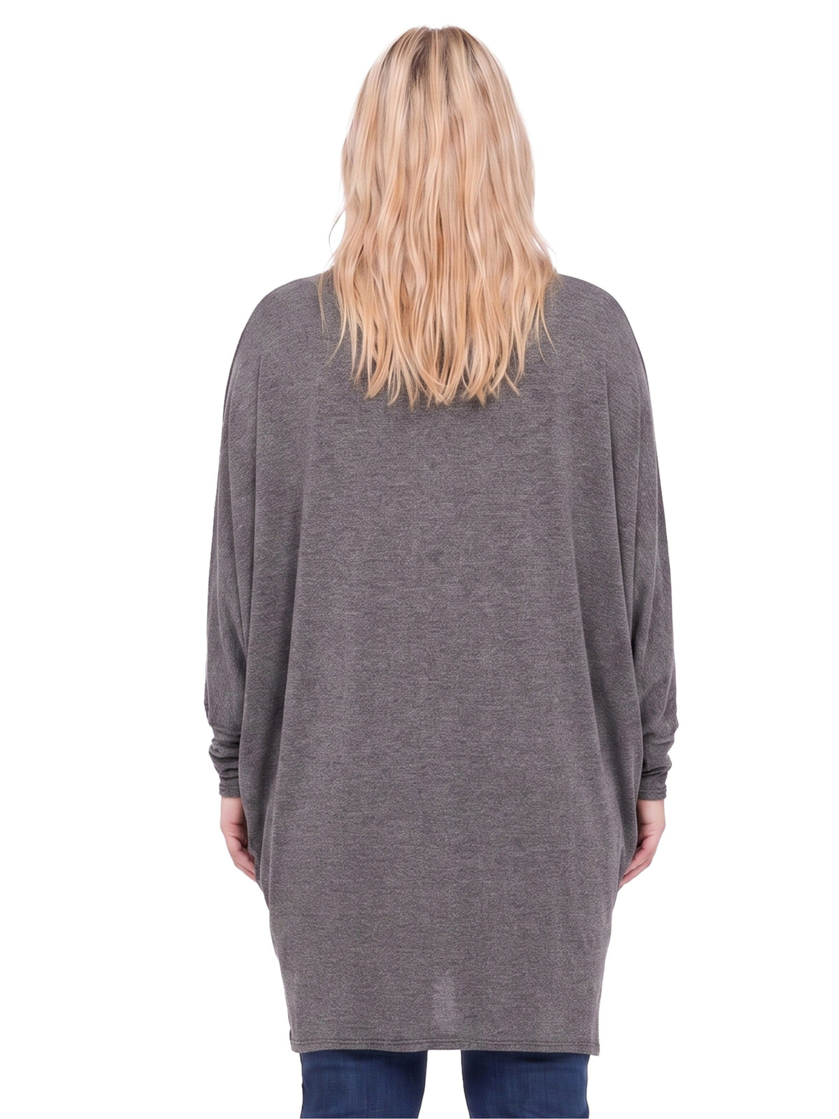 24seven Comfort Basic Curvy Soft Stretch Open Front Cardigan Jacket