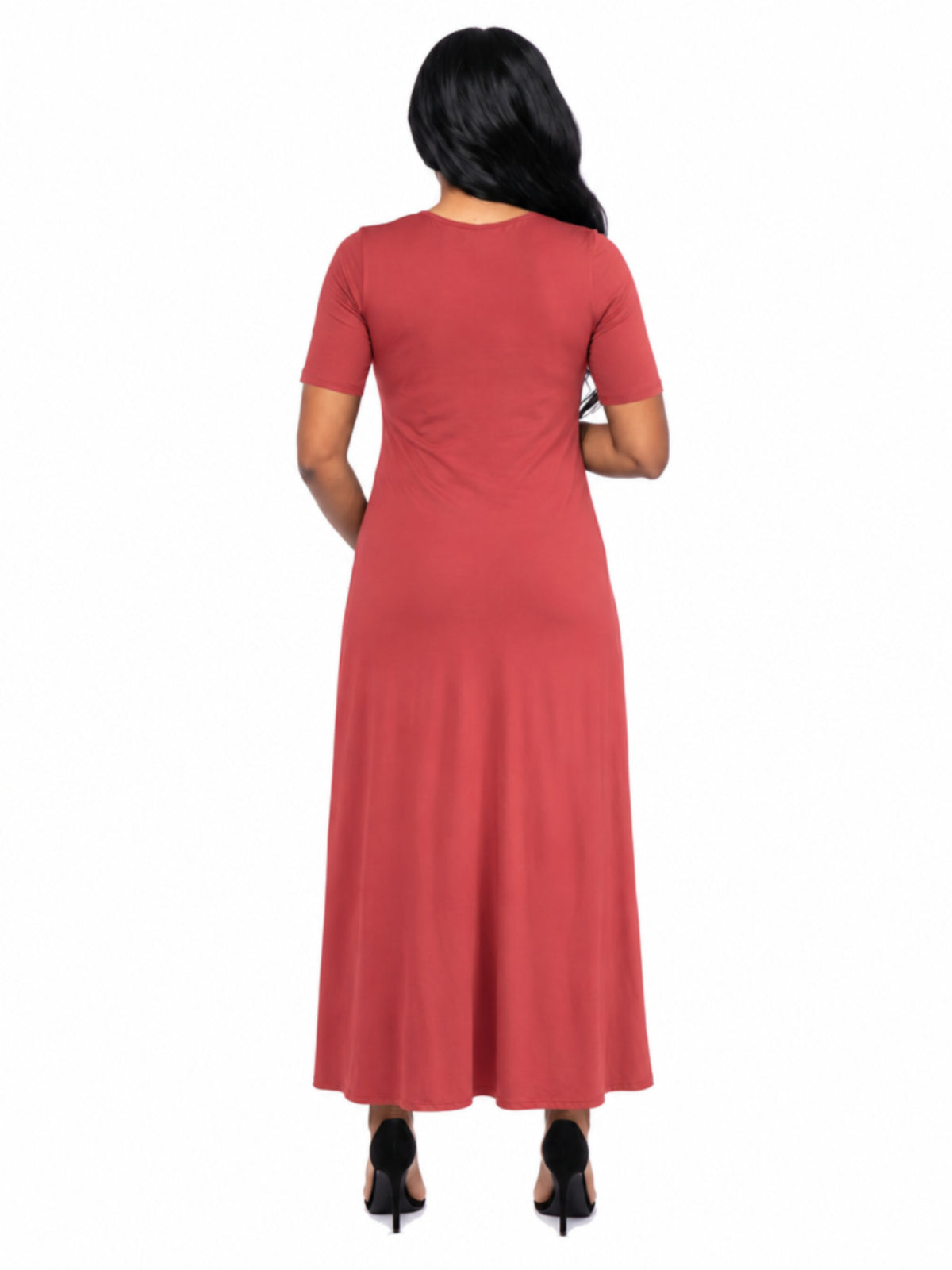 24seven Comfort Essential Maternity Scoop Neck A Line Maxi Dress