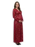 24seven Comfort Elevate Maternity Lace Wrap Maxi Dress