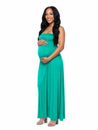 24seven Comfort Essential Maternity Strapless Empire Waist Ruched Detail Pleated Maxi Dress