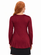 24seven Comfort Basic Maternity Long Sleeve Scoop Neck Swing Style Soft Flare Tunic Top