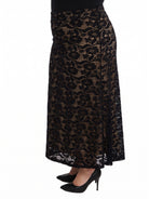24seven Comfort Elevate Curvy Elegant Lace Elastic Waist Maxi Skirt
