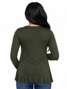 24seven Comfort Basic Maternity Long Sleeve Scoop Neck Swing Style Soft Flare Tunic Top