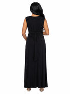 24seven Comfort Essential Maternity V Neck Sleeveless Empire Waist Belted Maxi Dress