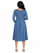 24seven Comfort Essential Maternity Midi Length Fit N Flare Pocket Dress