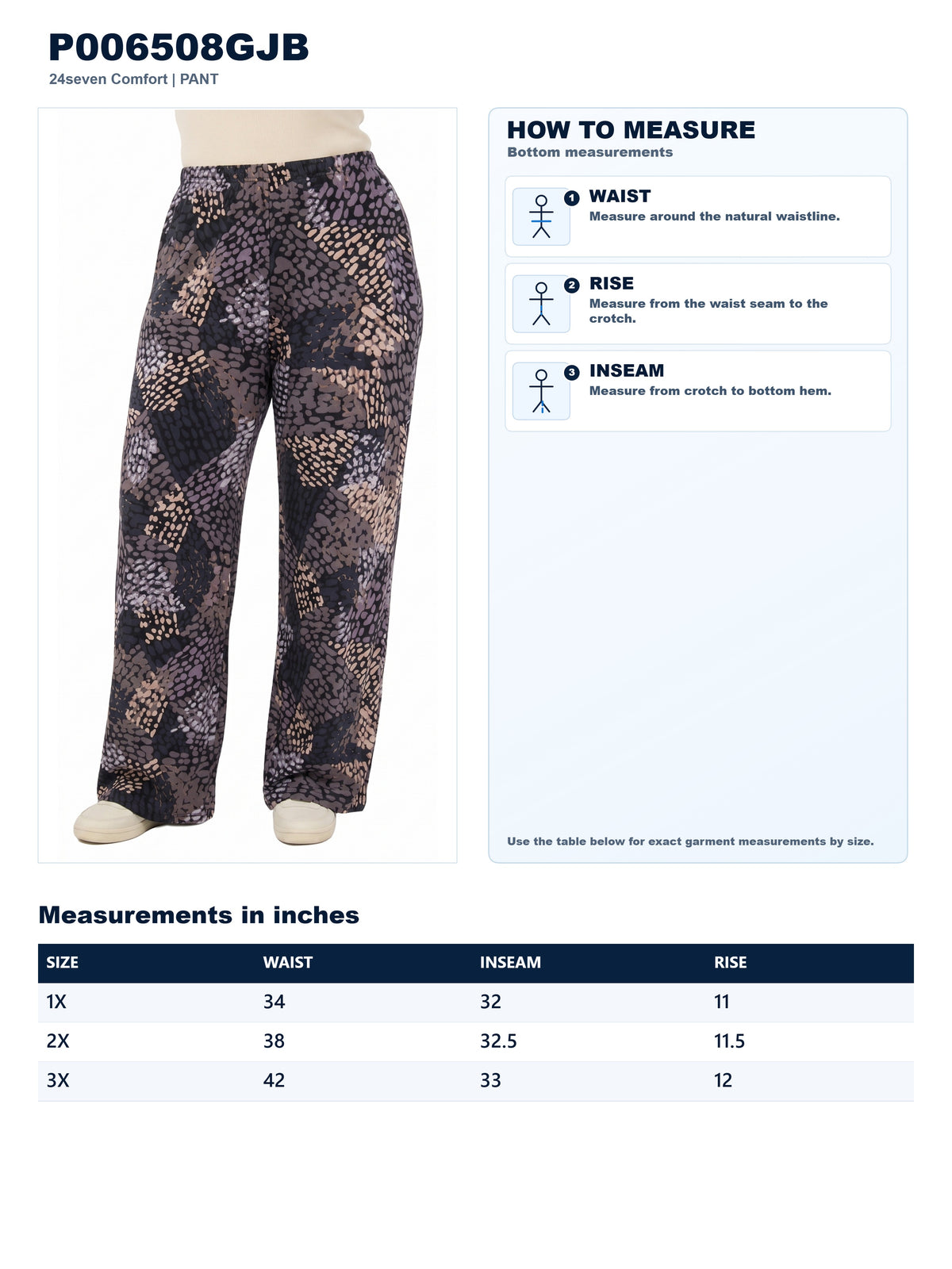 Garment measurements