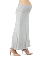 24seven Comfort Basic Maternity Elastic Waist Ankle Length A Line Maxi Skirt