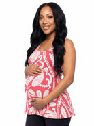 24seven Comfort Essential Maternity Paisley Scoop Neck Tunic Tank Top