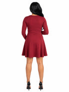 24seven Comfort Essential Maternity Square Neck Long Sleeve Knee Length Skater Dress